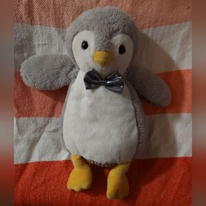Scentsy Gray and White Penguin Plush with Yellow Feet